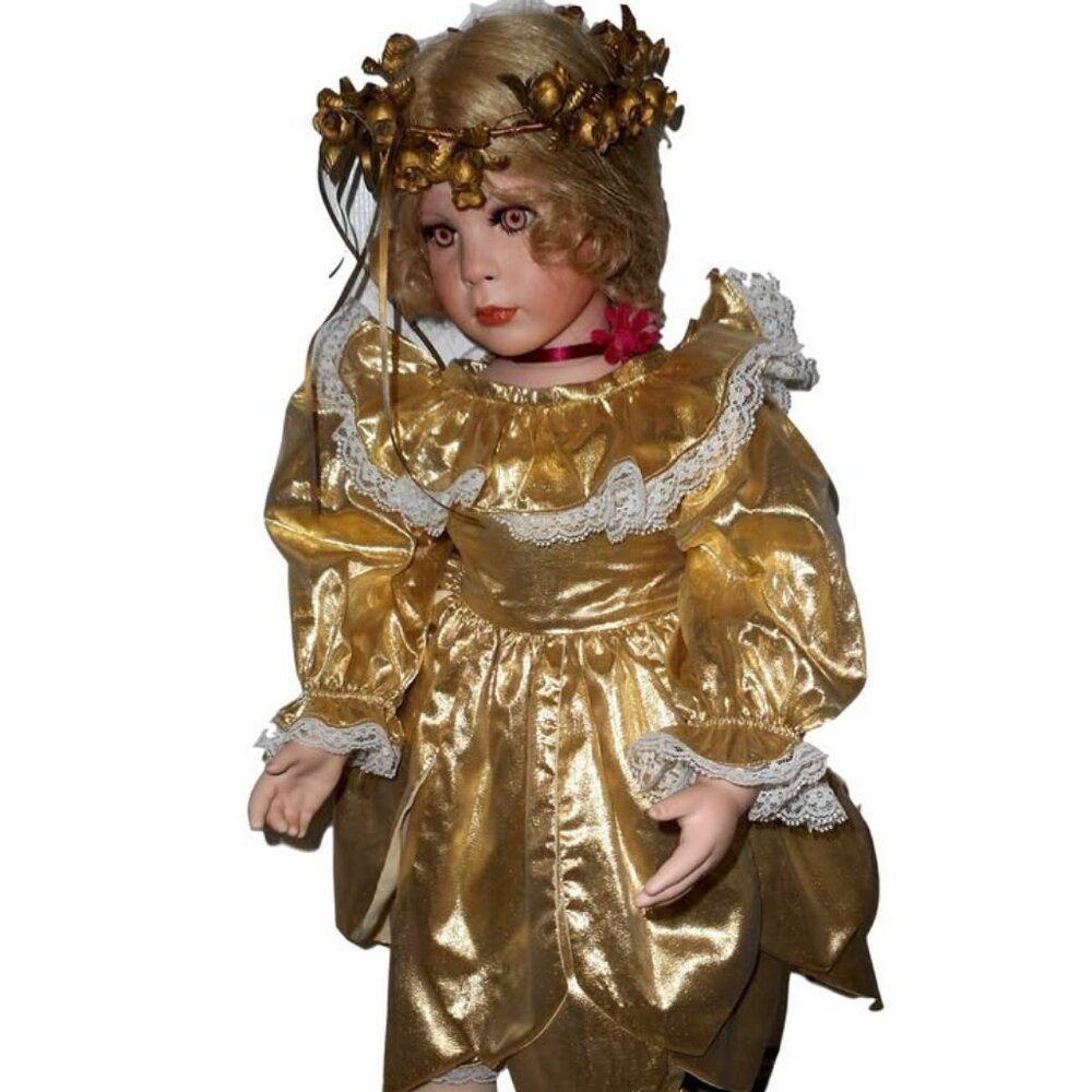 Vintage Porcelain Doll Signed by Anne Huff in 1996